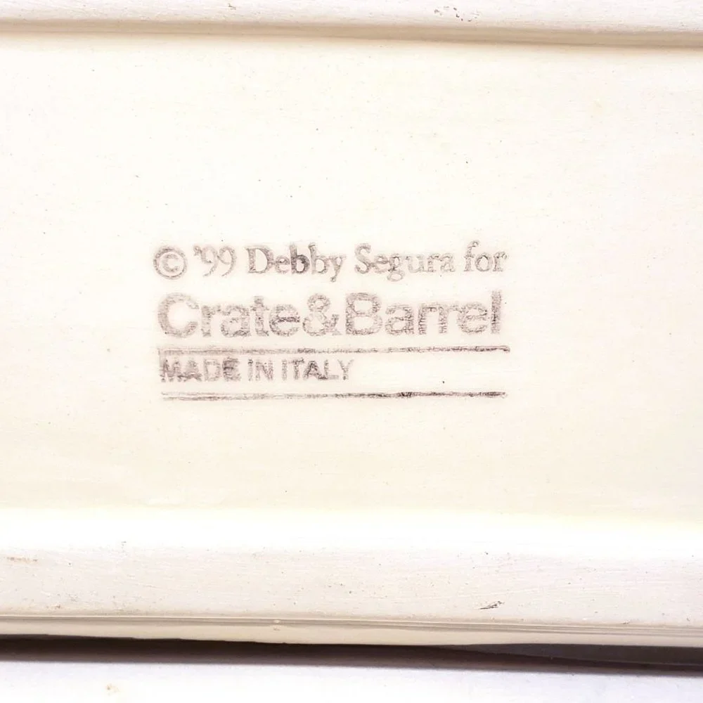 Crate & Barrel Debby Segura Olive Dishes Dipping Trays Set x3 Italy 1999 - READ